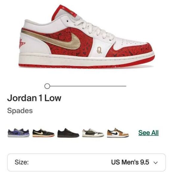 Air Jordan 1 Low SPADES 9.5 - Picture 8 of 8